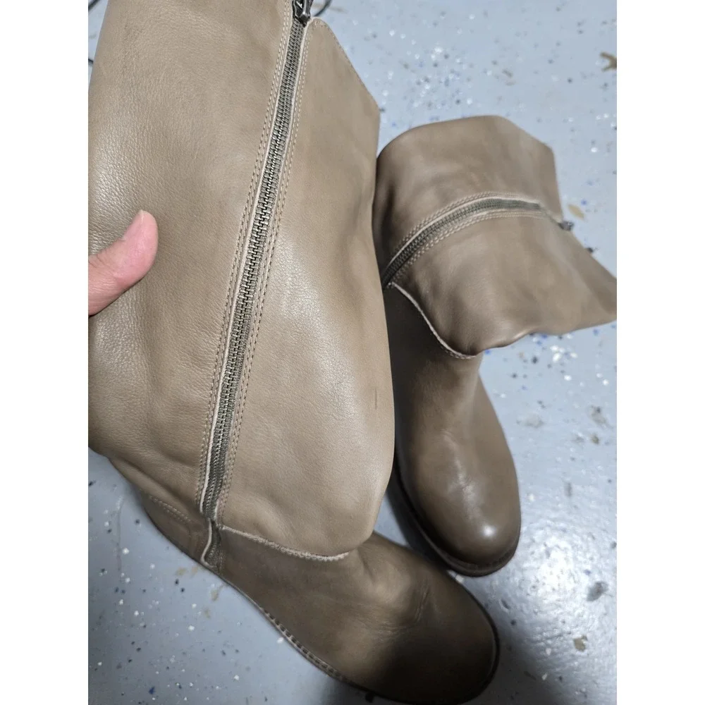 Lucky Brand Desdie Women's Knee High Boots Leather Gray Size 9.5M